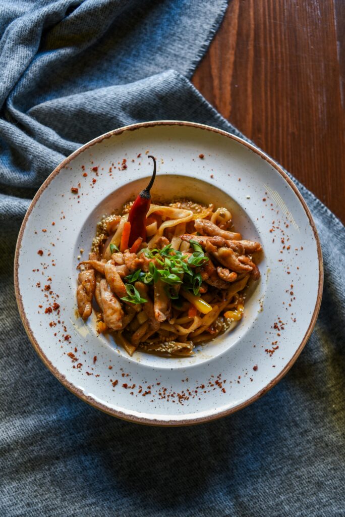 Spicy Chicken Pasta pexels eliftekkaya 10966436